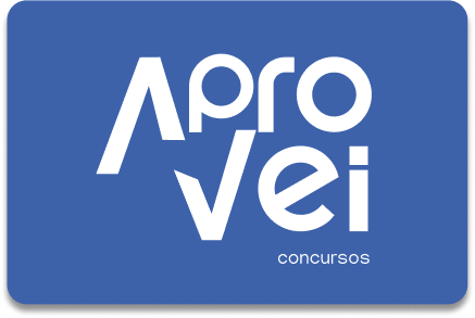 Imagem ilustrativa da logo Aprovei Concursos. Possui fundo azul claro com o escrito Aprovei Concursos em branco.