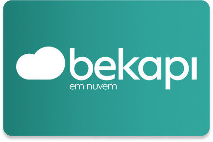 Imagem ilustrativa da logo Bekapi. Possui fundo verde claro com uma nuvem seguida do escrito Bekapi em branco.